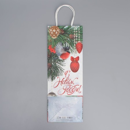 Package for the bottle "New Year's mood", 13 x 36 x 10 cm, New Year-6
