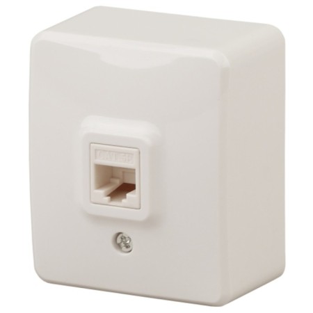 Information socket RJ45, OU, IP20, ERA expert, ivory