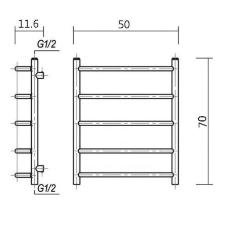 Water towel Domoterm "Calipso" P5, 500x700 mm, bronze-4