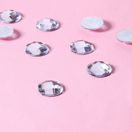 Rhinestones “circle”, d = 14 mm, 10 pcs, white color-2