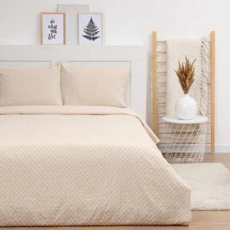 Lovelife Tufting Lowel Lowel Square "Square" 143*215cm-2pcs, 230*240cm, 50*70cm-2pcs, beige color, 110 g/m