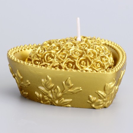 Candle "Heart" 9x4.5cm, gold-2