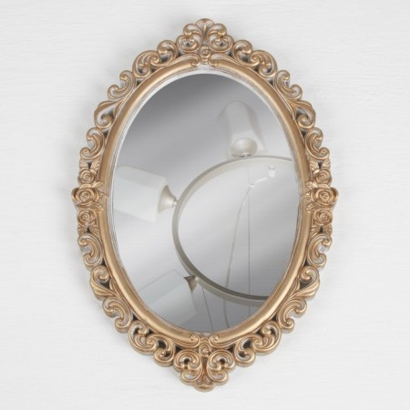 Wall mirror "monogram", mirror surface 16 × 23 cm, color "white gold"-2