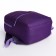 A backpack with a zipper, external pocket, purple color