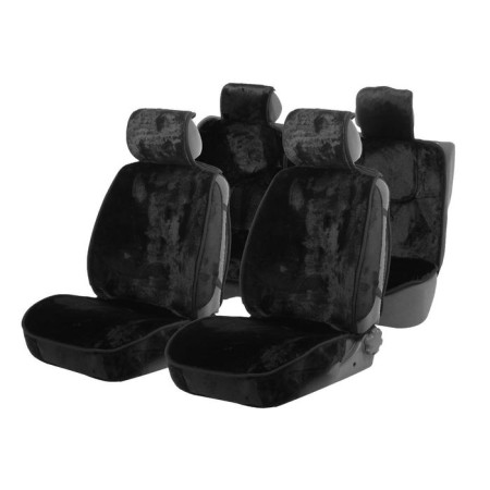 Cartage seats, artificial fur, black, set 6 pcs