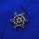 Brooch "Flower" polar, white-blue color in silver