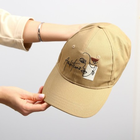 Women's cap ambitious, beige color, rr 56-8