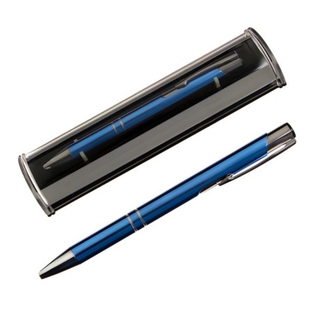 Gift, ball, automatic "style" in a plastic case, New, blue