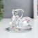 Souvenir glass "Swans with diamond" Transparent holography 6.5x6x5 cm