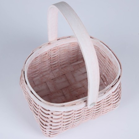 Wicker basket, sequoia, 17.5x15x11.5/23.5 cm, pink-1