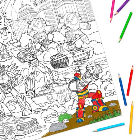 Painting-giant "Attack of robots"-2