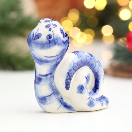 Souvenir "Snake-Ulitka", Gzhel, 8x7 cm-2