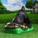 Garden figure "The dog is looking for a treasure" black, 30cm