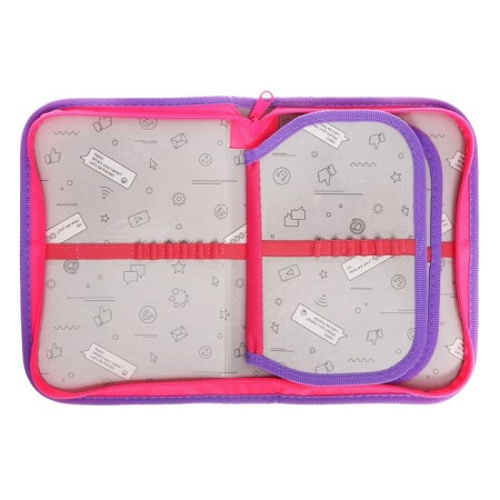Penal 3 sections, tab inside, 140 x 210 x 40 mm, fabric, calligrata top block "Cute fluffy"-4