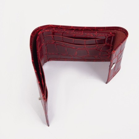 Women's wallet on the button, red color-3