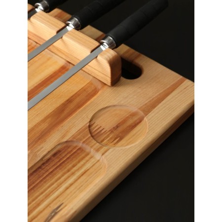 Gift set for the supply of barbecue: a board-board 44 × 24 × 5.5 cm, skewer 3 pcs, dough, birch-2