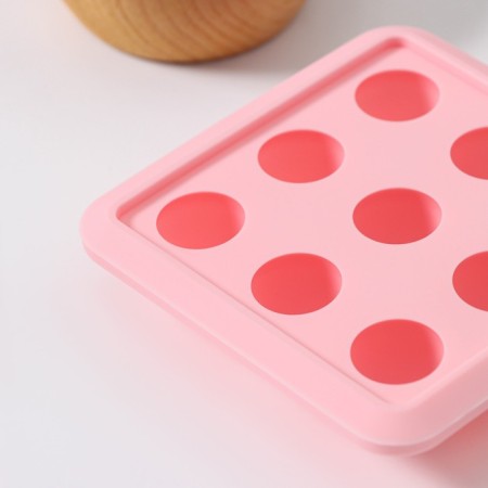Form for ice shares "Balls", 10.5 × 10.5 × 2 cm, 9 cells (d = 1.9 cm), pink color-4