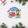 Congratulatory card "Magic New Year!" kitten and fox, 7 x 9 cm, new year