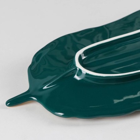 Ceramic serving dish "Rapsodia. Sheet ", 36 × 12 × 4 cm, green color-2