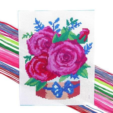 Cross -cross "Rose", set for creativity, 25 x 20 cm-2