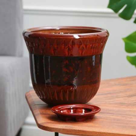 Pot Flower Crete No. 3, brown 3.7 liters-1