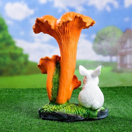 Garden figure "Mushroom Fox with a bunny" 27x28x34cm-2