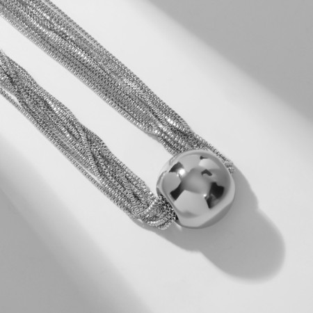 The necklace "stereo" bead, 10 threads, color silver, 40 cm-2