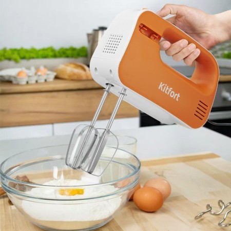 Mixer KitFort KT-3417-2, 200 W, 3 modes, cord 1 m, white-orange-1