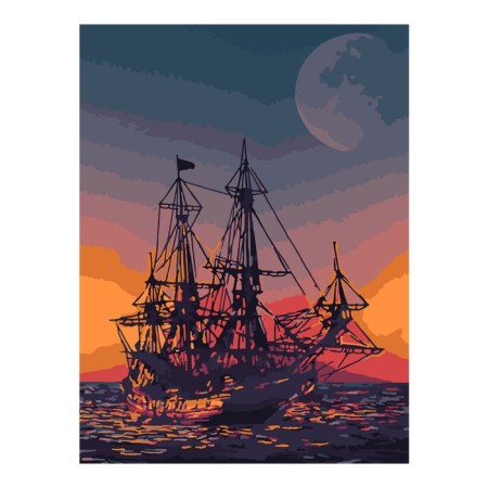 Picture on numbers canvas on a subframe of 30 × 40 cm "conqueror of the seas"