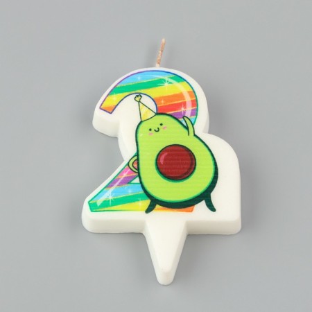 Candle in the Avocado cake, number 2, 6.5 cm-2