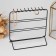 Decoration stand, 3 rows, 20.5 × 10 × 19.5 cm, black color
