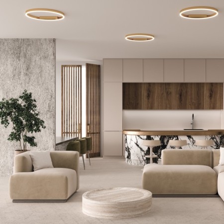 Ceiling Lamp Maytoni Mod058CL-L35BSK, LED, 35W, 60x60x3.5 cm, 1600lm, brass color-5