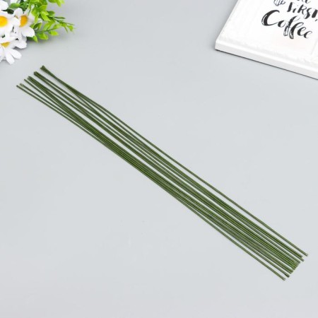 Wire for creativity "Florico" 1.6 mm, 12 pcs, 40 cm, in paper braid, green