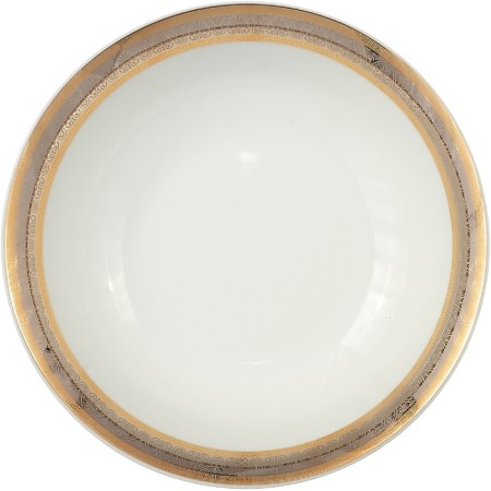 Round Opal salad, decor “wide Kant Platinum, gold”, 23 cm-1