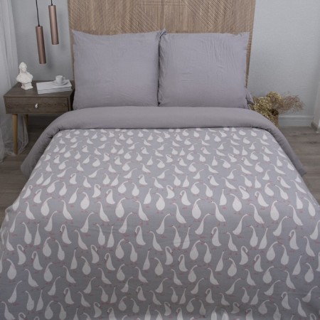 Fleet blanket "Geese", size 150x200 cm, color gray color