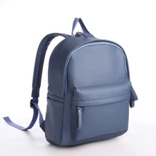 Youth backpack of artificial leather with lightning, 4 pockets, blue color