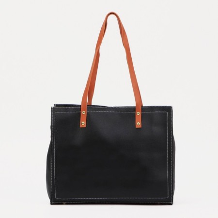 Shoper bag on a magnetic button, black color