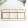 Casket glass with a metal frame "3 divisions" gold 7x9x23 cm