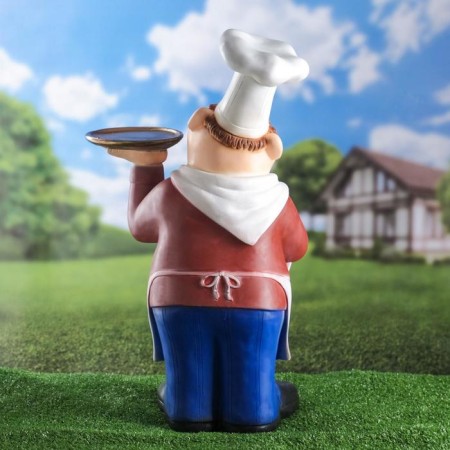 Garden figure "Chef with tray" 15x36x62cm-2
