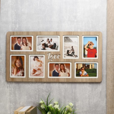 Photo frame of HDF "Love" in 8 photos 10x15 cm (plastic screen)