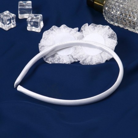 Hair rim "Nicole" stars, 1 cm, white-1