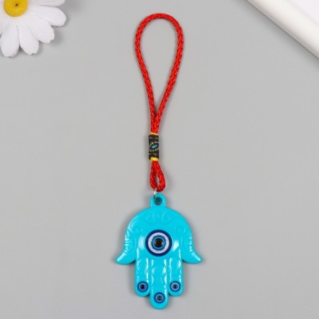 Suspension from the evil eye plastic "Fatima hand" Blue 6.1x4.6 cm