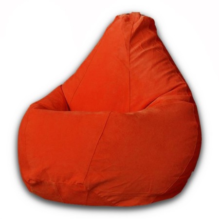 The hand-bag “Pear” is positive Modus, size l, diameter 80 cm, height 100 cm, velor, red color