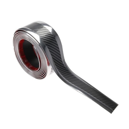 Protective lining on the threshold of a car, under carbonate with chrome strip, self -adhesive, 5 × 250 cm