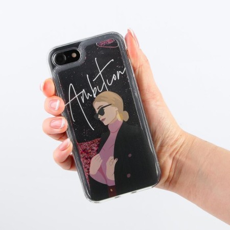 IPhone 7.8 phone case with sparkles inside Ambition, 6.8 × 14 cm-3