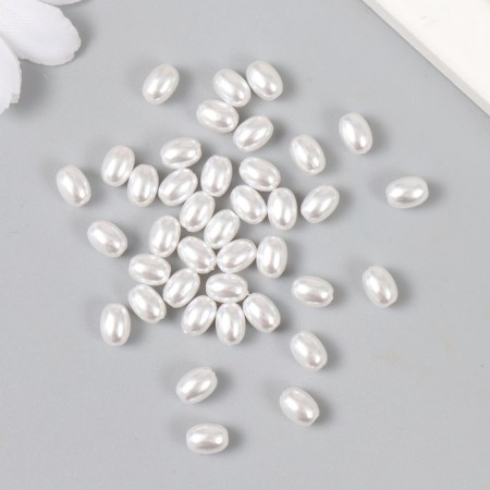 Beads for creativity plastic "Encetic pearls oval" set 40 pcs 0.7x0.5 cm-1