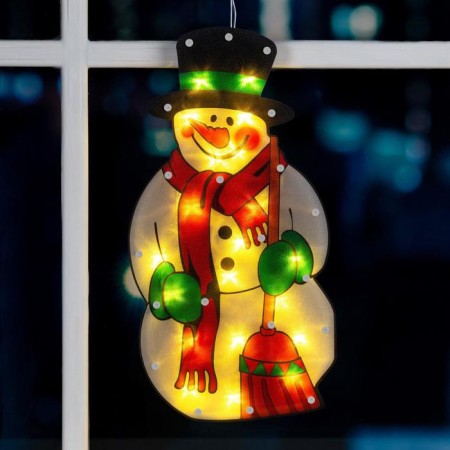LED figure on the suction cup “Snowman” 22 × 44 cm, plastic, batteries AAAX3 (not in the kit), glow warm white-2