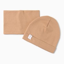 Шапочка детская Крошка я со снудом, р. 44, шоколадный