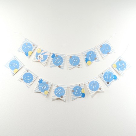Paper garland on the tape "Happy Birthday", 2 years old-1