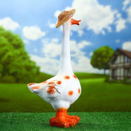 Garden figure "Goose in a small hat" 51x25 cm-1
